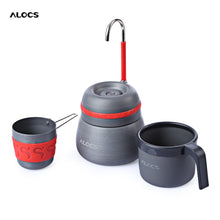 Load image into Gallery viewer, ALOCS Portable 350ml Coffee Stove Camping Hiking Gray Coffee Maker Aluminum Alloy Pot Outdoor With 2 Cups Coffee Tools