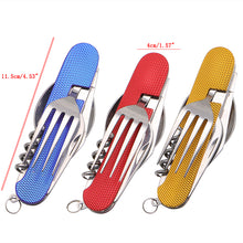 Load image into Gallery viewer, 3 in 1 Folding Stainless Steel Spoon Fork Knife Tableware Multi Tool for Camping