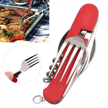 Load image into Gallery viewer, 3 in 1 Folding Stainless Steel Spoon Fork Knife Tableware Multi Tool for Camping