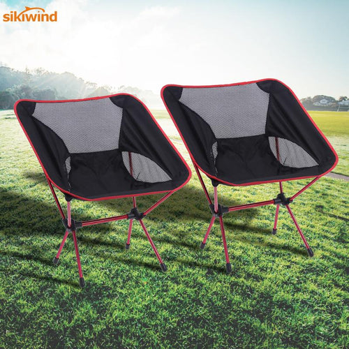 2PCS Portable Folding Camping Chair Outdoor Fishing Seat Ultra-Light Foldable Chairs Seat For Fishing Pesca Picnic Beach And BBQ