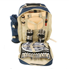 Load image into Gallery viewer, Picnic Bag Outdoor Travel Set Portable Camping Backpack With Tableware Cooler Bag Dinnerware 4 Person