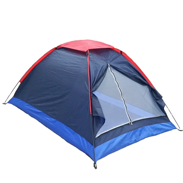 2 Persons Camping Tent Single Layer Beach Tent Outdoor Travel Windproof Waterproof Awning Tent Summer Tent with Bag RU Stock