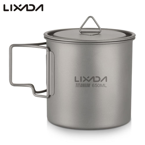 Lixada camping Titanium Cup big Water Mug for Outdoor Supplies Camping Utensils travel tableware cauldron Kitchen Picnic Set