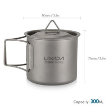 Load image into Gallery viewer, Lixada camping Titanium Cup big Water Mug for Outdoor Supplies Camping Utensils travel tableware cauldron Kitchen Picnic Set