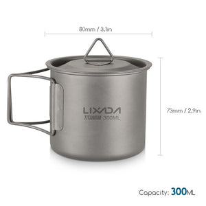 Lixada camping Titanium Cup big Water Mug for Outdoor Supplies Camping Utensils travel tableware cauldron Kitchen Picnic Set